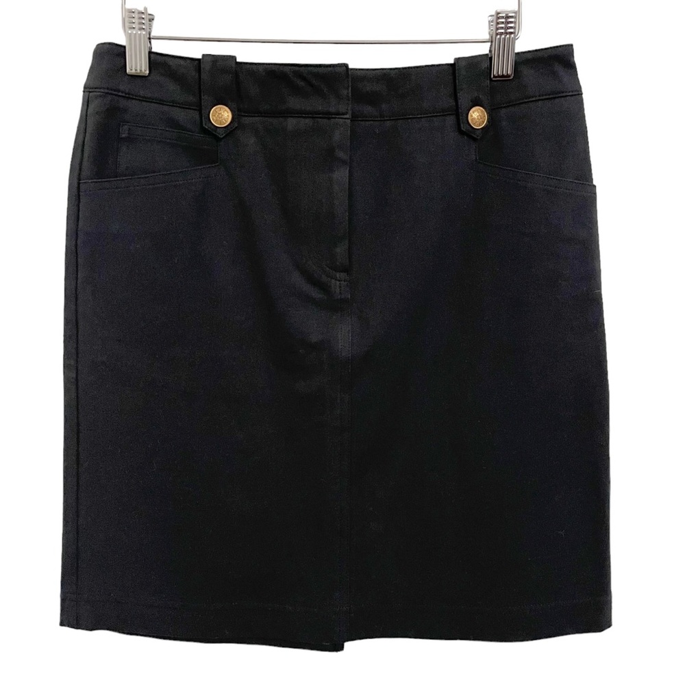 J. McLaughlin Camille Black Nautical Stretch Mini Skirt NWT 6